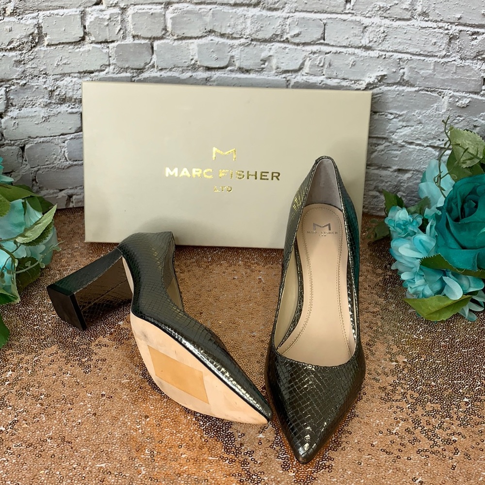 Marc Fisher Ltd Zala Block Heel Pump, Size 7 M - Metallic